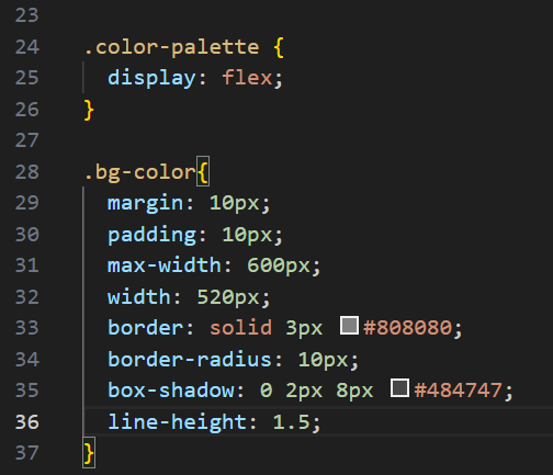 cssのカラーパレットコードの画像