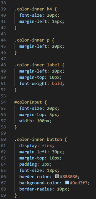 cssのカラーパレット詳細コードの画像